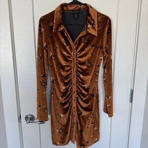 House of Harlow 1960 Orange Velvet Dress | Size M